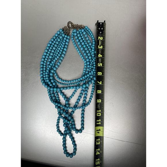 Baublebar Bauble Bar MultiStrand Globe Bead Necklace Blue Faux Pearl - Picture 3 of 3